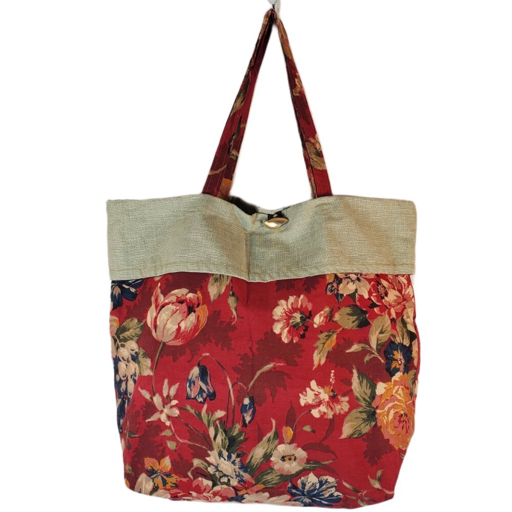 Extra Large Multi-Colored Floral Print Shopping T… - image 3